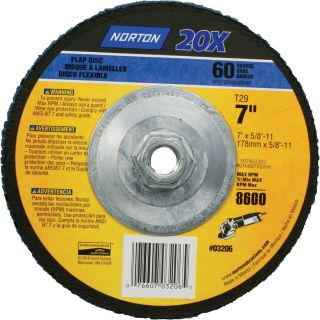 Norton 60-Grit Flap Disc — 7in.  Flap Discs
