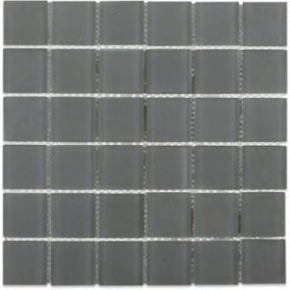 Splashback Tile Contempo Smoke Gray Polished 12 in. x 12 in. x 8 mm Glass Floor and Wall Mosaic Tile CONTEMPOSMOKEGRAYPOLISHED2X2GLASSTILE
