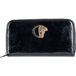 Versace Collection Womens Leather Logo Hardware Wallet