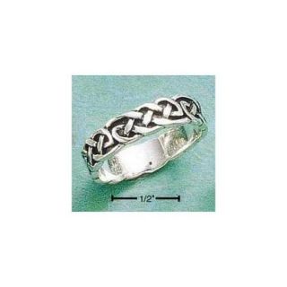 Sterling Silver Antiqued Celtic Knot S Band Ring   Size 6