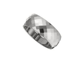 8.3MM Dura Tungsten Diamond Cut Faceted Band Size 10.5