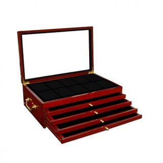 4 Drawer 50 Slabbed Coin Wooden Display Box with Handles   7834591
