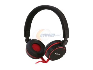 SONY Black/Red MDR ZX600/BLK 3.5mm Connector Supra aural Stereo Headphone (Black/Red)