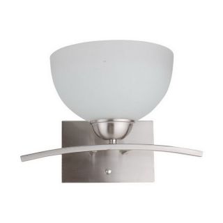 Whitfield Lighting Mickayla 12 in W 1 Light Satin Steel Arm Hardwired Wall Sconce
