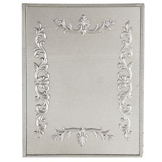 Bright Silver Leaf Mirror with Crosshatched Effect   14149229