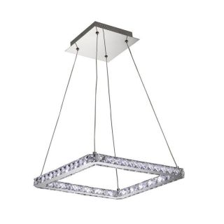 Artcraft Lighting Eternity 18.5 in W Crystal LED Pendant Light with Crystal Shade