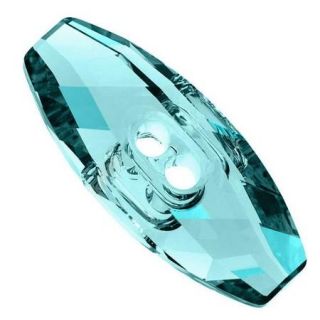 Swarovski Crystal, #3024 Dufflecoat Sew On Stone Buttons 23mm, 1 Piece, Light Turquoise