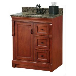 Foremost Naples 31 in. W x 22 in. D Vanity with Right Drawers in Warm Cinnamon with Granite Vanity Top in Quadro NACAQU3122D