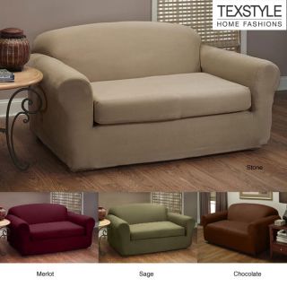 TexStyle Stretch Microsuede 2 piece Chair Slipcover  