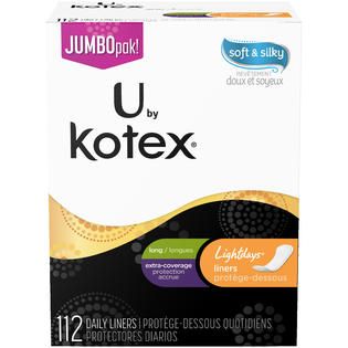 Kotex Lightdays Long Extra Coverage Liners 112 CT BOX   Health