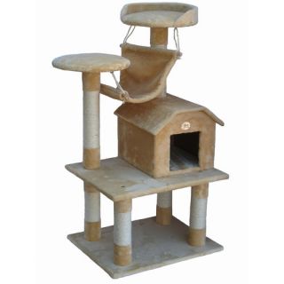 Go Pet Club 50 Cat Tree with Condo House in Beige
