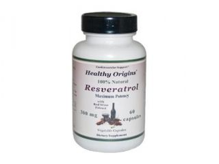 Healthy Origins 0743344 Natural Resveratrol   300 mg   60 Vegetarian Capsules