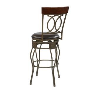 OSP Designs  30 Cosmo Metal Swivel Barstool in Espresso Faux Leather