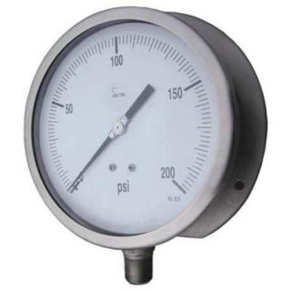 11A536 Pressure Gauge, Process, 4 1/2 In