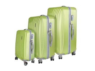 InUSA Miami Collection 3 Piece Lightweight Hardside Spinner Luggage Set   Blue