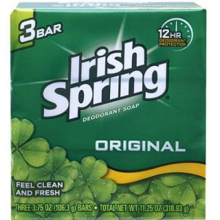 Irish Spring Deodorant Bar Soap, 3.75 oz, 3 ct