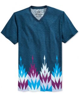 American Rag Mens Come Over Geometric Print V Neck T Shirt, Only at