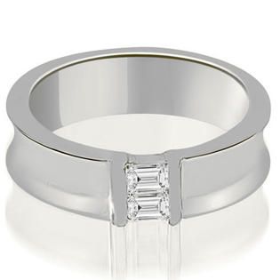 AMCOR 14K White Gold 0.40 cttw Baguette Diamond Mens Wedding Ring (I1