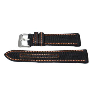 Hadley Roma Genuine Kevlar® Watch Strap with Orange Contrast