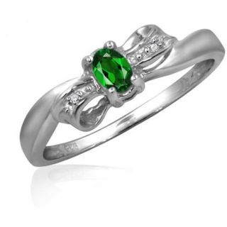 JewelersClub 0.19 Carat T.G.W. Chrome Diopside Gemstone and Accent White Diamond Ring