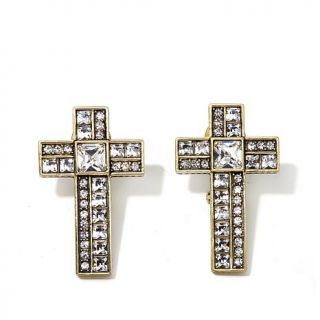 Heidi Daus "Sheer Heaven" Crystal Cross Earrings   7955939