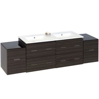 76 Double Modern Wall Mount Plywood Melamine Bathroom Vanity Set by