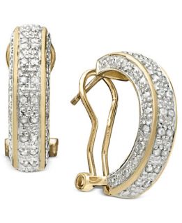 Victoria Townsend Rose Cut Diamond Hoop Earrings in 18k Gold over