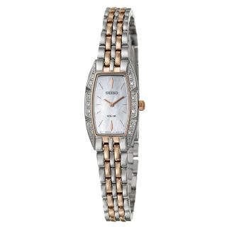 Seiko Womens Solar Stainless Steel and Rose Goldplated Solar