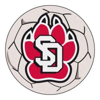 FANMATS NCAA University of South Dakota Cream 2 ft. 3 in. x 2 ft. 3 in. Round Accent Rug 3039