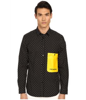 LOVE Moschino Polka Dot Woven Shirt with Contrast Pocket
