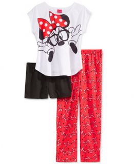 Minnie Mouse Girls or Little Girls 3 Piece Pajama Set   Pajamas