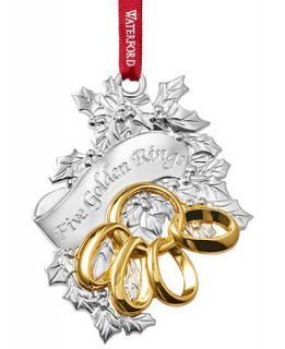Waterford Silver 2015 Five Golden Rings Ornament   Holiday Lane   For