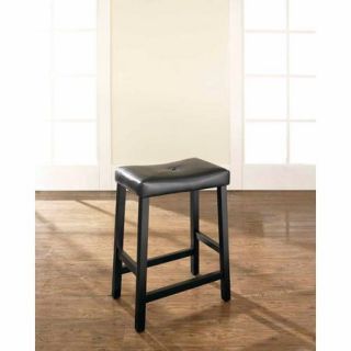 Crosley Furniture Upholstered Saddle Seat Bar Stool with 24" Seat Height, 2pk