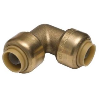 SharkBite 3/8 in. (1/2 in. O.D.) Brass Push to Connect 90 Degree Elbow U246LFA