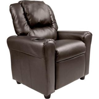 Flash Furniture Kids' Vinyl Recliner with Cupholder and Headrest, Multiple Colors