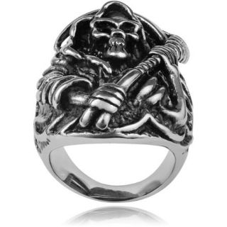 Daxx Men's Stainless Steel Skull Fashion Ring