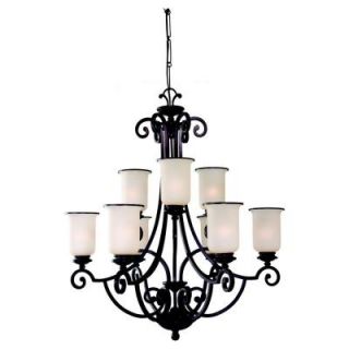 Sea Gull Lighting Acadia 9 Light Misted Bronze Chandelier 31147 814