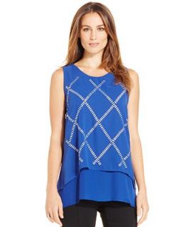 Alfani Studded Layered Look Top, Only at   Tops   Women   