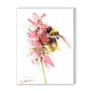 Honey Bee Painting Print on Wrapped Canvas