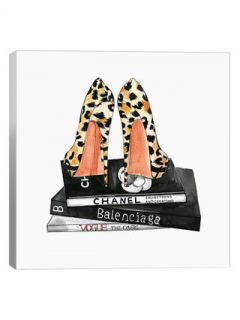 Lepord Shoes And Books by Rongrong DeVoe (Canvas) by iCanvas