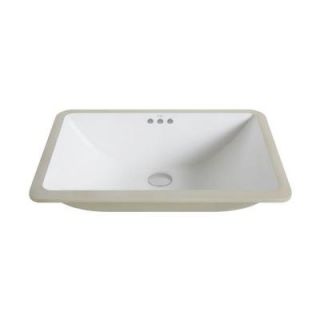 KRAUS Elavo Ceramic Large Rectangular Undermount Bathroom Sink in White with Overflow KCU 251
