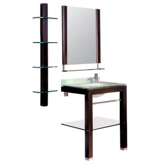 DECOLAV Bathroom Furniture 27.25 in W x 35.6 in H Espresso Square Bathroom Mirror
