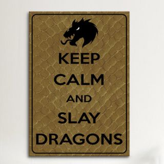 Keep Calm and Slay Dragons Textual Art on Canvas by iCanvas