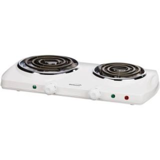 Brentwood Ts 368 Electric Double Burner, White
