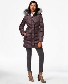 Via Spiga Faux Fur Trim Down Puffer Coat   Coats   Women