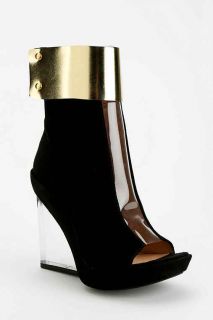 Jeffrey Campbell Roni Clear Wedge Peep Toe Ankle Boot
