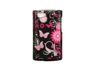 LG Optimus M+ Pink Butterfly Design Crystal Case