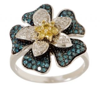 Bold Flower Diamond Ring, Sterling, 1/2 cttw, by Affinity —