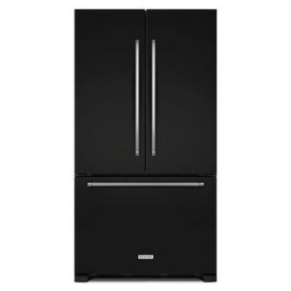 KitchenAid 20 cu. ft. French Door Refrigerator in Black Counter Depth KRFC300EBL