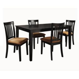 HomeSullivan Black Dining Set with Mission Back Side Chairs (5 Piece) DISCONTINUED 40122D200W[5PC]715W